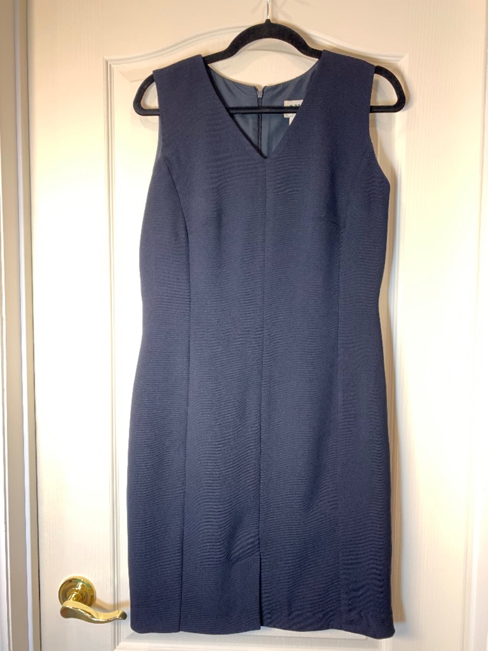 Vintage 90s Les Ailes de la Mode Navy Preppy Midi Dress Made in Canada Size 11